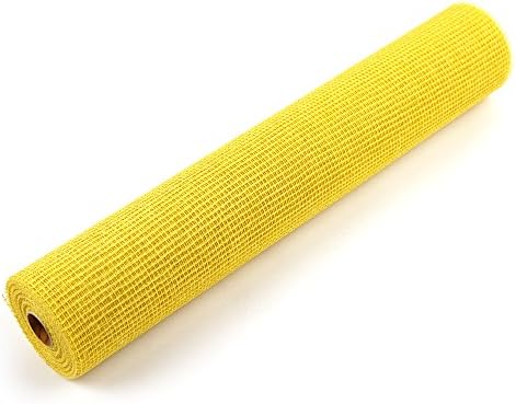 BOZA Natural Jute Floral Decorative Flower Wrapping Mesh Fabric Paper Cotton Material, Elasticity and Flexible, Lemon, 53 cm X 10 yard (Each Roll) NJ-03