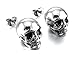 Fusamk Punk Piercing Body Jewelry Titanium Steel Skull Stud Earrings