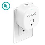 Smart Plug, Vodool UL Listed Surge Protector Wi-Fi Enabled Outlet Compatible with Amazon Alexa and Google Assistant Timing Function Control Your Devices from Anywhere with USB 2.0 Port