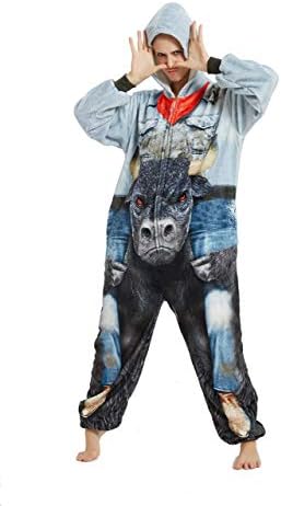 Unisex Adult Onesie Animal Pajamas Cosplay Costume Halloween Carnival NO SHOES