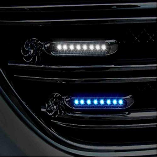 Hongxin Extremely Bright Wind Powered 8 LED Car DRL Daytime Running Light Fog Warning Auto Head Lamp, LED Bulbs for Car Dome White Pack of 2 (C) - Thumbnail 6