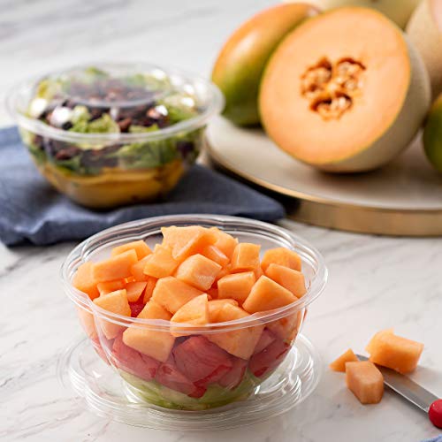 image for Plastic Salad Bowl by Green Direct - 24 oz Disposable Clear Mixing Bow