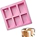 CHICHIC 6 Cavities Silicone Soap Mold, 6 Cavity DIY Soap Molds, Rectangle Baking Mold Cake Pan Biscuit Chocolate Mold, Ice Cube Tray, Premium Silicone Soap Bar and Resin Mold for Homemade Craft