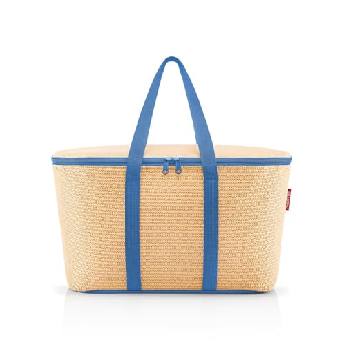 reisenthel coolerbag Raffia Blue - Kühltasche aus hochwertigem Polyestergewebe – Ideal für das Picknick, den Einkauf und unterwegs