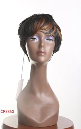 Wig Bob Pixie Tousle Black Blonde Caramel Color Block Ombre Heat Friendly Fire Resistant (2 Wig Caps Provided)