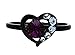 Black Stainless Steel Purple Round Cubic Zirconia Engagement Ring Women Size 5-10 SPJ