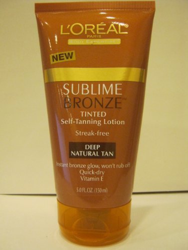 L'oreal Paris Sublime Bronze Tinted Self-tanning Lotion, Deep Natural Tan, 5-fluid Ounce (With Vitamin E) 5 Per Pack