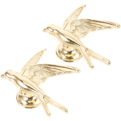 OSALADI 2-Piece Swallow Cabinet Knobs Bird Door Handle Animal Bird Drawer Pull Handle for Cupboard Wardrobe Drawer Cabinet Home Golden