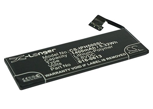 vintrons 1400mAh Battery For Apple iPhone 5, MD637LL/A, iPhone 5 32GB, MD636LL/A,