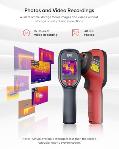 HIKMICRO E02 Thermal Camera with Visual Camera,Smart Scenes Detection,240*240 SuperIR,96x96 IR Resolution,Handheld Thermal Imaging Camera with Laser Pointer, 20Hz Infrared Thermal Imager,-20℃ to 400℃