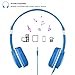 Kids Headphones, Comfortable and Adjustable Wired Over Ear Headphones with Volume Limiting for Boys and Girls-Blue