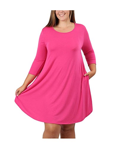 Zenana JKC USA Plus Size Premium Pocketed Round Hem A-Line Dress RS-1300XP