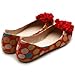 Ollio Women's Ballet Shoe Canvas Dot Pattern Flower Flat