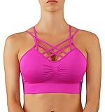 Bise Women's Yoga Bra with Criss Cross Adjustable
