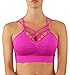 Bise Women's Yoga Bra with Criss Cross Adjustable Straps Medium Support Workout Top Sports and Fashion 2 in 1. (S/M, BSB45-Magenta)
