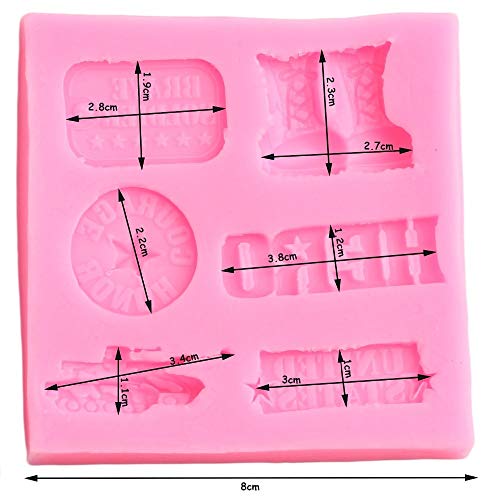 Siliconen Mold Soldaat Cupcake Topper Fondant Mallen DIY Cake Decorating Tools Candy Chocolate Mould-Default - Afbeelding 3