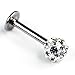 Gleader Cool Crystal Gem Steel Micro Labret Piercing Stud Ideal for Lip / Tragus / Ear Piercing