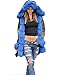 Roiii Plus Size Womens Winter Faux Fur Hooded Camouflage Parka Long Jacket
