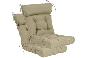 QILLOWAY Indoor/Outdoor High Back Chair Cushion,Spring/Summer Seasonal Replacement Cushions.(Beige)