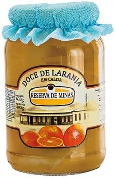 Reserva de Minas - Real Orange in Syrup - Net Weight 22.22oz - Drained Weight 14.10oz (PACK OF 01) | Doce de Laranja em Calda - Peso Líquido 630g - Peso Drenado 400g