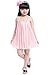 Baby Girls Party Dress Sleeveless Chiffon Pleated Skirt Summer Dress (3-4 Years, Pink)