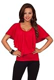 Scoop Neck Flounce Butterfly Sleeved Casual Jersey Dressy Trendy Tee Shirt