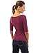 PattyBoutik Women's Twisted Cross Keyhole 3/4 Sleeve Knit Top (Dark Magenta S)
