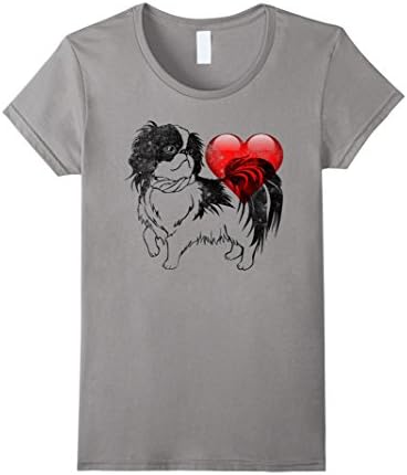 Womens I Love my Japanese Chin Dog T-shirt XL Slate