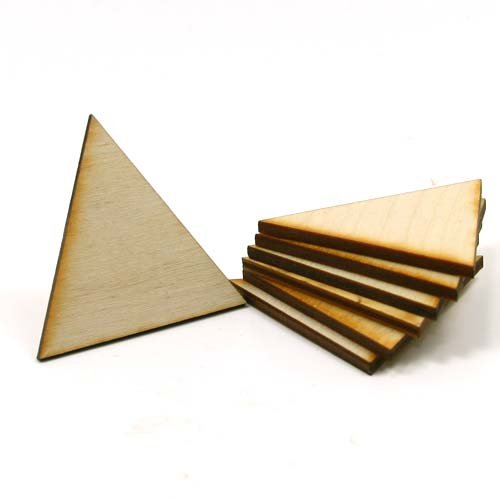 Mylittlewoodshop - Pkg of 12 - Triangle - 2 inches with pointed corners and 1/8 inch thick unfinished wood(LC-TRIA26-12)
