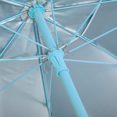 Sombrilla de Playa inclinable D220 cm, Azul, Exterior (62485)