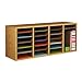 Safco Literature Organizer, 24 Compartments, Office and Classroom Mailbox with Adjustable Shelves, Wood Paper and Mail Sorter, Medium Oak