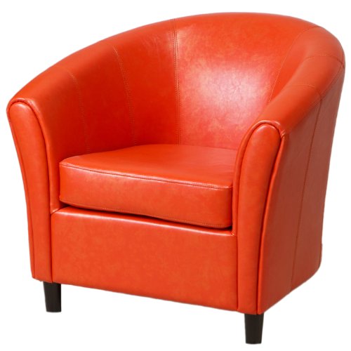 Best Selling Napoli Orange Leather Club Chair