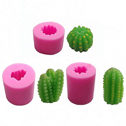 MoldFun 3-Pack Cactus Candle Molds - Cacti Silicone Mould for Fondant, Cake Decorating, Chocolate, Candy, Mini Soap, Lotion Bar, Polymer Fimo Clay - Thumbnail 7