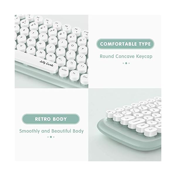 Jelly-Comb-Wireless-Keyboard-and-Mouse-Set-24Ghz-Wireless-Cute-Retro-Round-Key-Caps-and-Ergonomic-Mouse-Combo-for-Windows-PC-Notebook-Laptop-UK-Layout-Green Jelly Comb Wireless Keyboard and Mouse Set, 2.4Ghz Wireless Cute Retro Round Key Caps and Ergonomic Mouse Combo for…