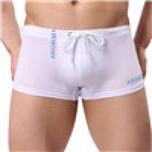 Men's Solid Beach Swimming Trunks Boxer Brief Swimsuit Swim Underwear Square Leg Boardshorts
