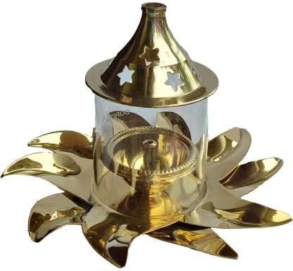 Style Homes AKHAND Diya Brass Table Diya (Height: 4 inch)