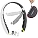 Hobest Foldable Bluetooth Headphones, Upgraded Wireless Bluetooth Headset Earphones with Mic, Noise Cancelling Neckband Sweatproof Sport Headphones with Retractable Earbuds—SX990