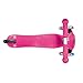 Globber 3 Wheel Adjustable Height Scooter with LED Light Up Wheels (Pink/Chrome)
