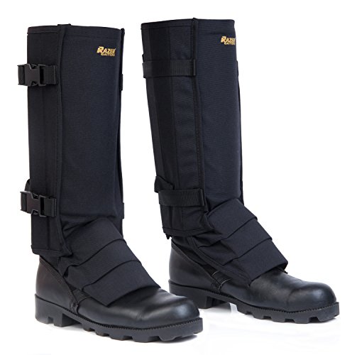 Razer Gaiters Snake Gaiters with Storage Bag - Snake Protection Gaiter for Lower Legs (Black)