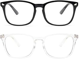 livho 2 Pack Blue Light Blocking Glasses, Computer Reading/Gaming/TV/Phones Glasses for Women Men,Anti Eyestrain & UV Glare