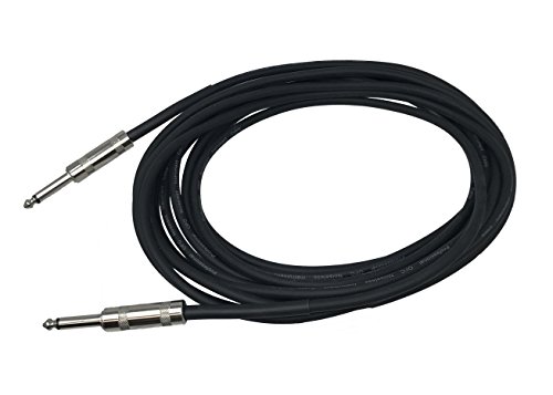 Tetra-Teknica TourPro Series IC-S-20 Instrument Cable for for Electric Guitar, Bass Guitar, Electric Mandolin and Keyboard, 1/4 Inch Straight to Straight TS Plug, 20 Feet, Color Balck