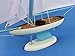 Hampton Nautical Wooden Bermuda Sloop Light Blue Model Sailboat Decoration 17