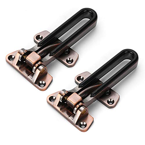 Black U Swing Bar Lock Door Guard for Hinged Swingin Doors,Secondary