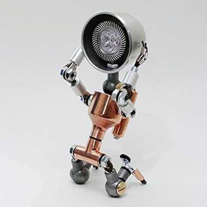 Lampe Robot Ampoule Led Futuriste Metal Deco Moderne Pompier Amazon Fr Cuisine Maison