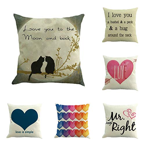 Duseedik Valentine's Pillow Case, Print Polyester Sofa Car Cushion Cover Home Decor Pillowcase