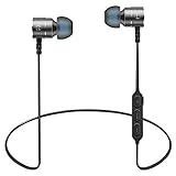 BFOX Bluetooth Headphones, Sport Bluetooth Earbuds Wireless Bluetooth Headsets Noise Cancelling Earphones with Magnetic Attraction (Light black)