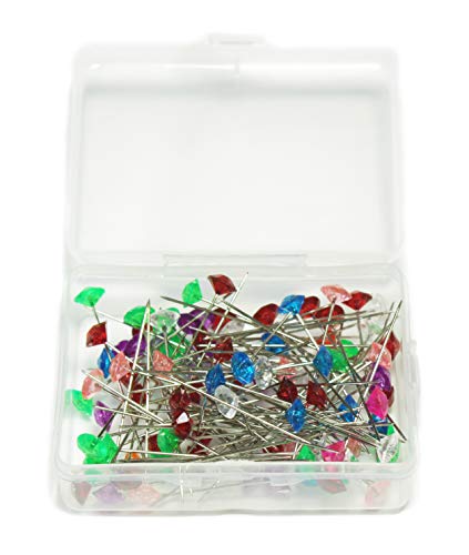ALL in ONE Mixed Color Sewing Pins Acrylic Crystal Ball Head Pins Straight Pins Quilting Pins for Dressmaker with Box - Thumbnail 3