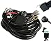 AutoSonic LED Wiring Harness 2 Lead Heavy Duty for LED Light Bar Work Light, 12V 40A Relay, Fuse and On-Off Switch Button Included, Universal Fitment Light Bar Accessories