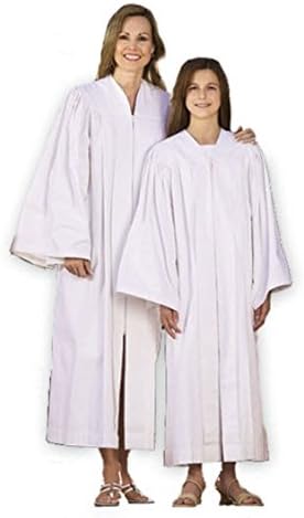White Small Adult Baptismal Gown. Designed to give prestige and comfort for your Baptismal candidate.