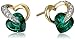 Amazon Collection 10k Yellow Gold Created Emerald Diamond Heart Earrings (1/12 cttw, I-J Color, I2-3 Clarity)